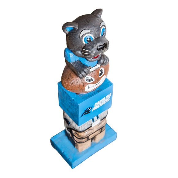 Carolina Panthers Tiki Totem Pole Statue 5.5 x 16 inches - Picture 4 of 7